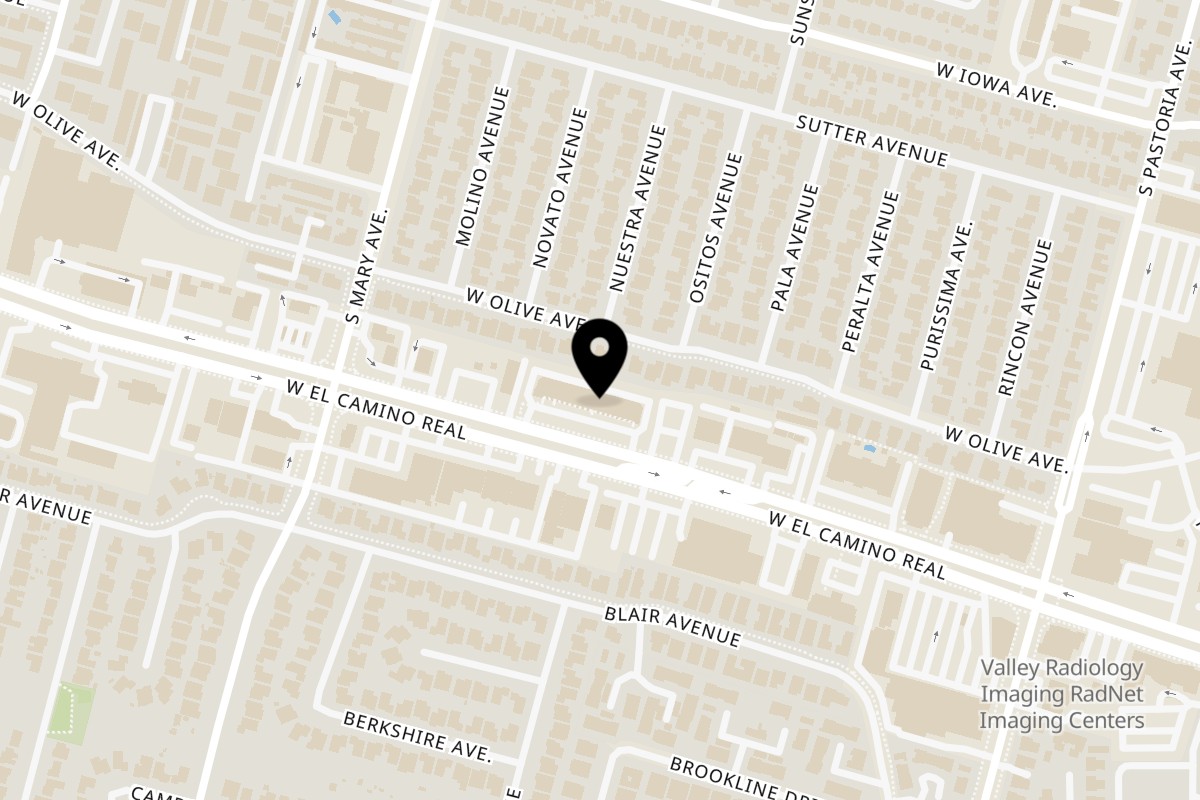 Map showing the location of Chaat House W El Camino Real on 939 W El Camino Real in Sunnyvale