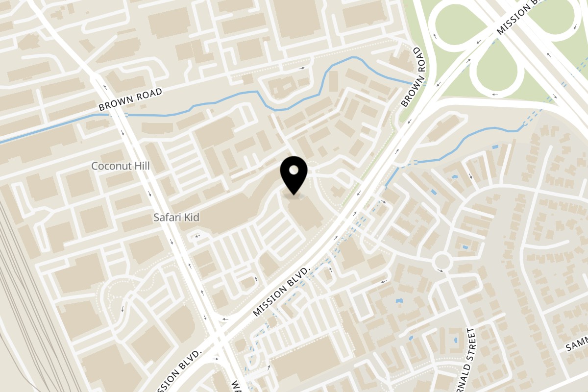 Map showing the location of Chaat House Fremont on 46465 Mission Boulevard in Fremont